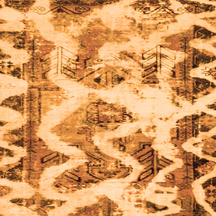 Square Machine Washable Abstract Orange Modern Area Rugs, wshabs1952org