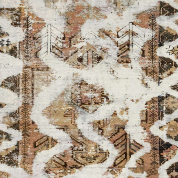 Machine Washable Abstract Dark Gold Brown Rug, wshabs1952