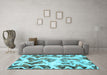 Machine Washable Abstract Light Blue Modern Rug in a Living Room, wshabs1952lblu