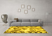 Machine Washable Abstract Yellow Modern Rug in a Living Room, wshabs1952yw