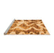 Sideview of Machine Washable Abstract Orange Modern Area Rugs, wshabs1952org