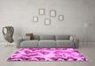 Machine Washable Abstract Pink Modern Rug in a Living Room, wshabs1952pnk