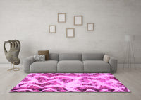 Machine Washable Abstract Pink Modern Rug, wshabs1952pnk