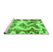 Sideview of Machine Washable Abstract Green Modern Area Rugs, wshabs1952grn