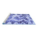 Sideview of Machine Washable Abstract Blue Modern Rug, wshabs1952blu