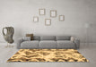 Machine Washable Abstract Brown Modern Rug in a Living Room,, wshabs1952brn