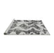 Sideview of Machine Washable Abstract Gray Modern Rug, wshabs1952gry