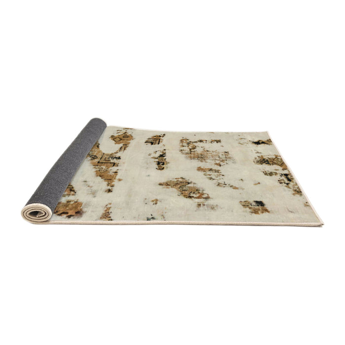 Sideview of Abstract Desert Sand Beige Modern Rug, abs1953