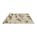 Sideview of Machine Washable Abstract Desert Sand Beige Rug, wshabs1953