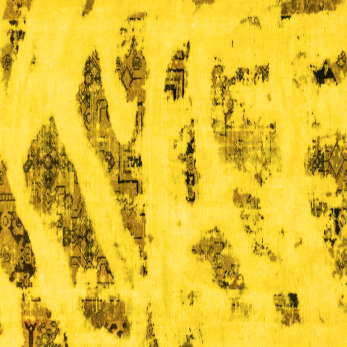 Square Machine Washable Abstract Yellow Modern Rug, wshabs1953yw