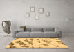 Machine Washable Abstract Brown Modern Rug in a Living Room,, wshabs1953brn