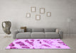 Machine Washable Abstract Purple Modern Area Rugs in a Living Room, wshabs1953pur