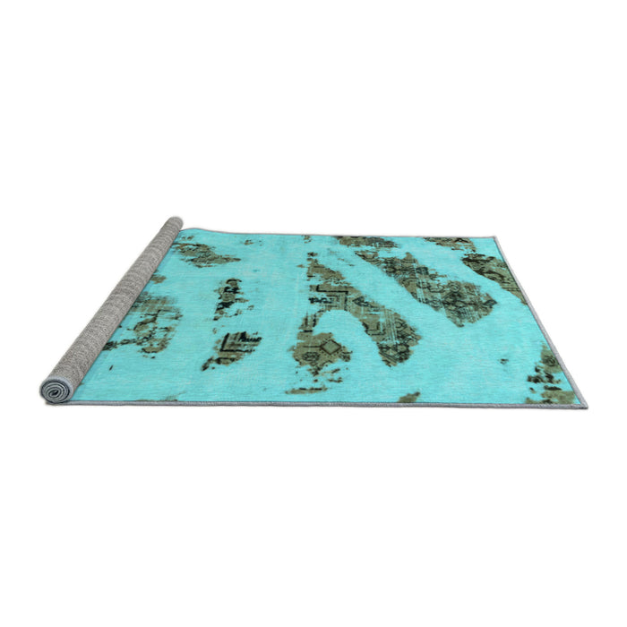 Sideview of Machine Washable Abstract Light Blue Modern Rug, wshabs1953lblu