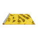 Sideview of Machine Washable Abstract Yellow Modern Rug, wshabs1953yw