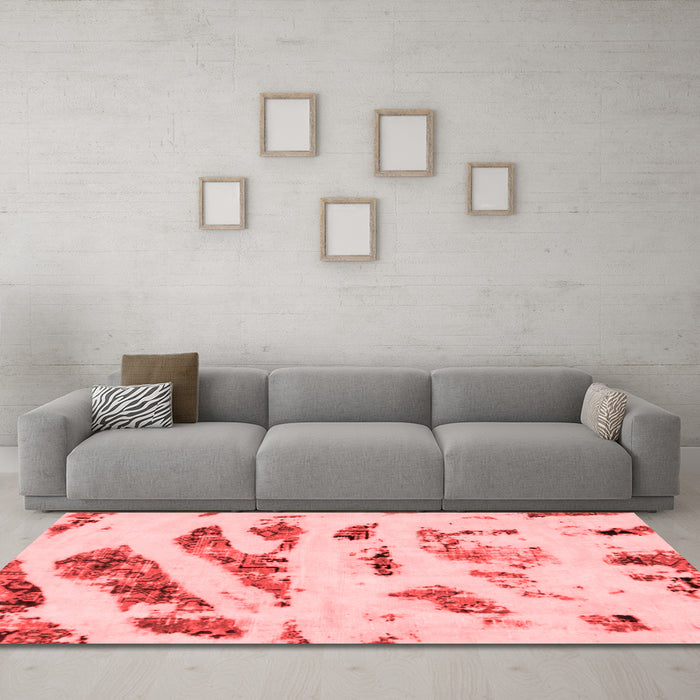 Modern Red Washable Rugs
