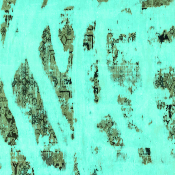 Square Abstract Turquoise Modern Rug, abs1953turq