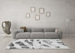 Machine Washable Abstract Gray Modern Rug in a Living Room,, wshabs1953gry