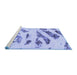 Sideview of Machine Washable Abstract Blue Modern Rug, wshabs1953blu