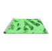 Sideview of Machine Washable Abstract Emerald Green Modern Area Rugs, wshabs1953emgrn