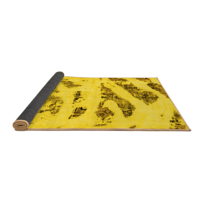 Sideview of Abstract Yellow Modern Rug, abs1953yw