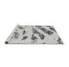 Sideview of Machine Washable Abstract Gray Modern Rug, wshabs1953gry