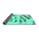 Sideview of Abstract Turquoise Modern Rug, abs1953turq