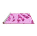 Sideview of Machine Washable Abstract Pink Modern Rug, wshabs1953pnk