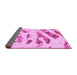 Sideview of Abstract Pink Modern Rug, abs1953pnk