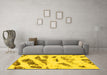 Machine Washable Abstract Yellow Modern Rug in a Living Room, wshabs1953yw