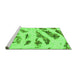 Sideview of Machine Washable Abstract Green Modern Area Rugs, wshabs1953grn