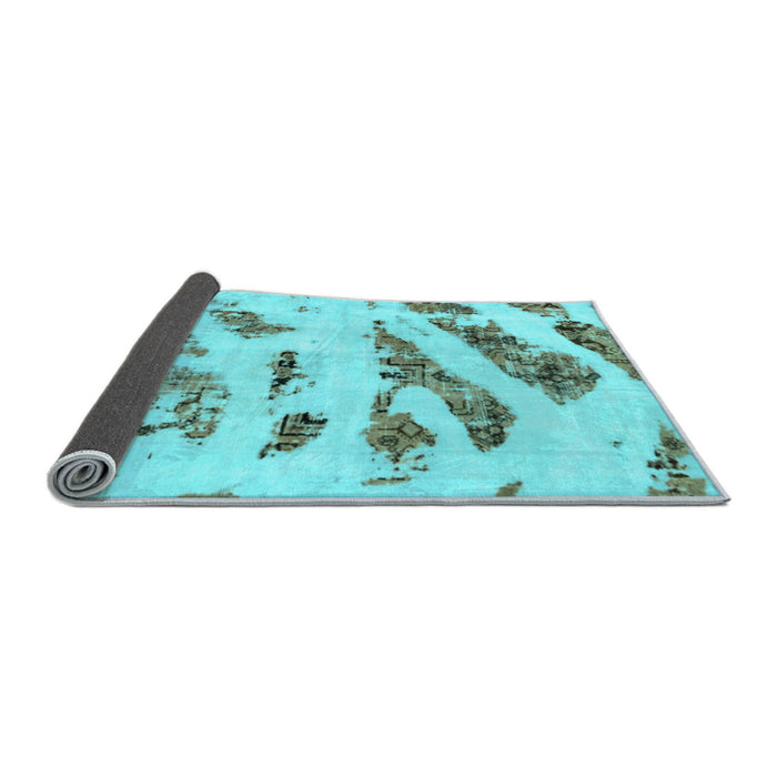 Sideview of Abstract Light Blue Modern Rug, abs1953lblu