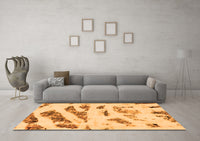 Machine Washable Abstract Orange Modern Rug, wshabs1953org