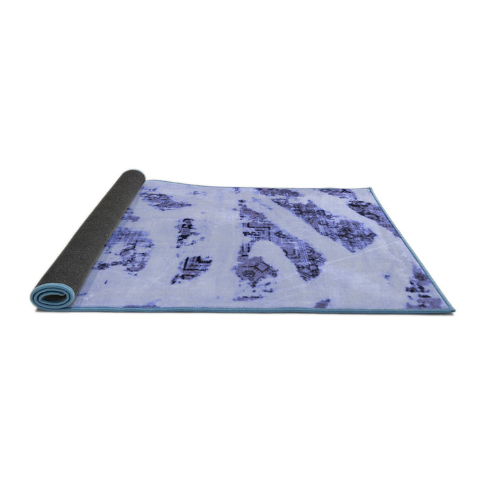 Sideview of Abstract Blue Modern Rug, abs1953blu