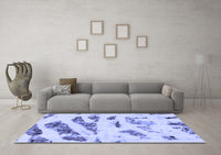 Machine Washable Abstract Blue Modern Rug, wshabs1953blu