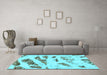 Machine Washable Abstract Light Blue Modern Rug in a Living Room, wshabs1953lblu