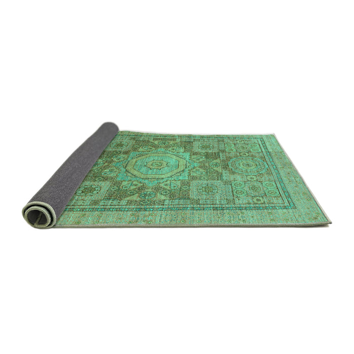 Sideview of Abstract Turquoise Modern Rug, abs1954turq
