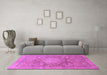 Machine Washable Abstract Purple Modern Area Rugs in a Living Room, wshabs1954pur