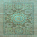 Square Machine Washable Abstract Light Blue Modern Rug, wshabs1954lblu