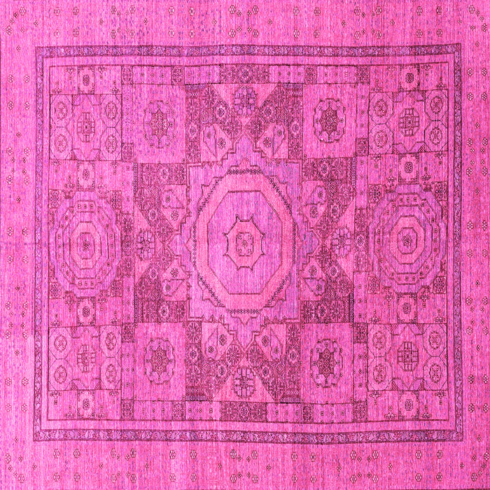 Square Machine Washable Abstract Pink Modern Rug, wshabs1954pnk