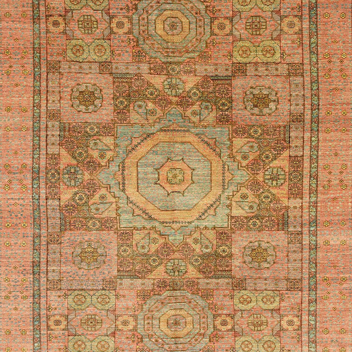 Machine Washable Abstract Orange Rug, wshabs1954
