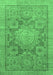 Machine Washable Abstract Emerald Green Modern Area Rugs, wshabs1954emgrn