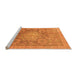 Sideview of Machine Washable Abstract Orange Modern Area Rugs, wshabs1954org