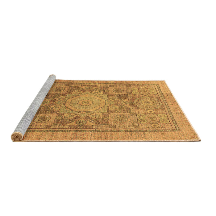 Sideview of Machine Washable Abstract Brown Modern Rug, wshabs1954brn