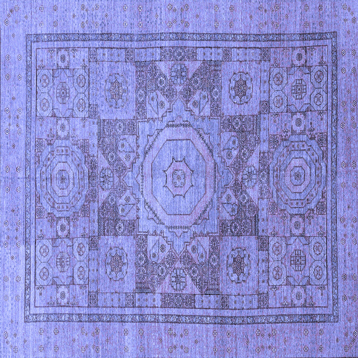 Square Abstract Blue Modern Rug, abs1954blu
