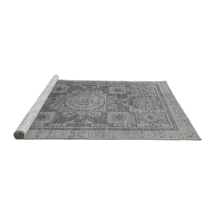 Sideview of Machine Washable Abstract Gray Modern Rug, wshabs1954gry