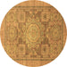 Round Machine Washable Abstract Brown Modern Rug, wshabs1954brn