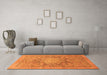 Machine Washable Abstract Orange Modern Area Rugs in a Living Room, wshabs1954org