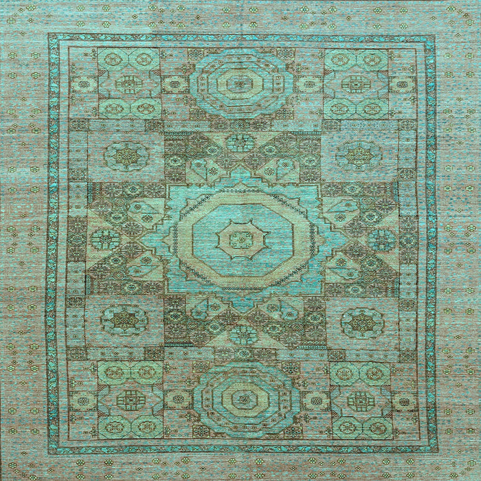 Square Abstract Light Blue Modern Rug, abs1954lblu