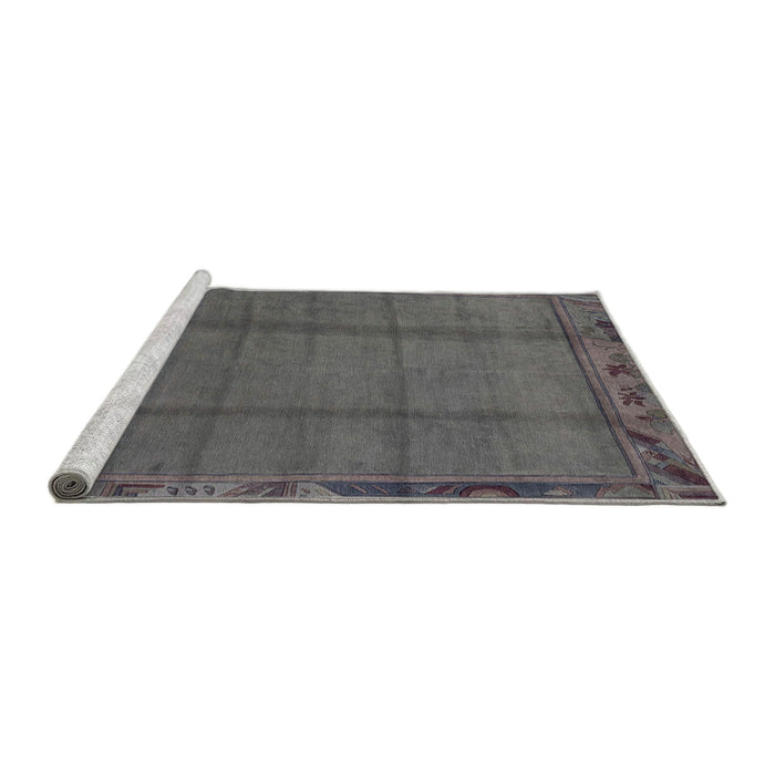 Sideview of Machine Washable Abstract Gray Rug, wshabs1955