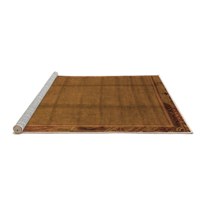 Sideview of Machine Washable Abstract Orange Modern Area Rugs, wshabs1955org